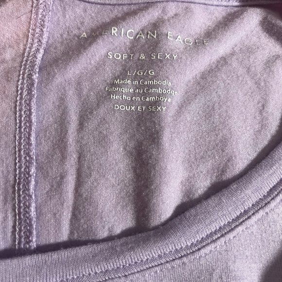 America eagle modal cotton blend so soft & casual cozy lavender T-shirt. Large - Picture 2 of 7